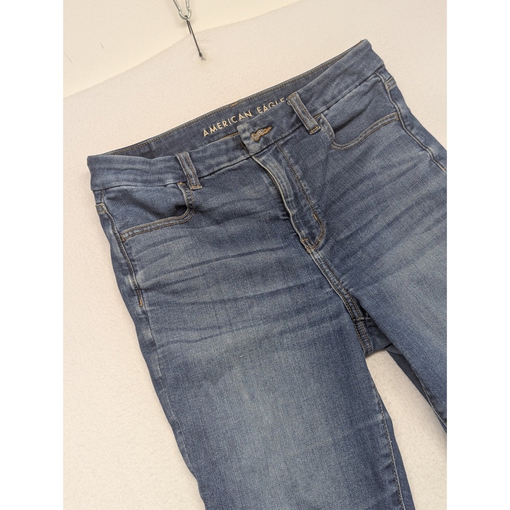 American Eagle Curvy Hi-Rise Jegging Medium Wash Blue Denim Jeans 10 Long